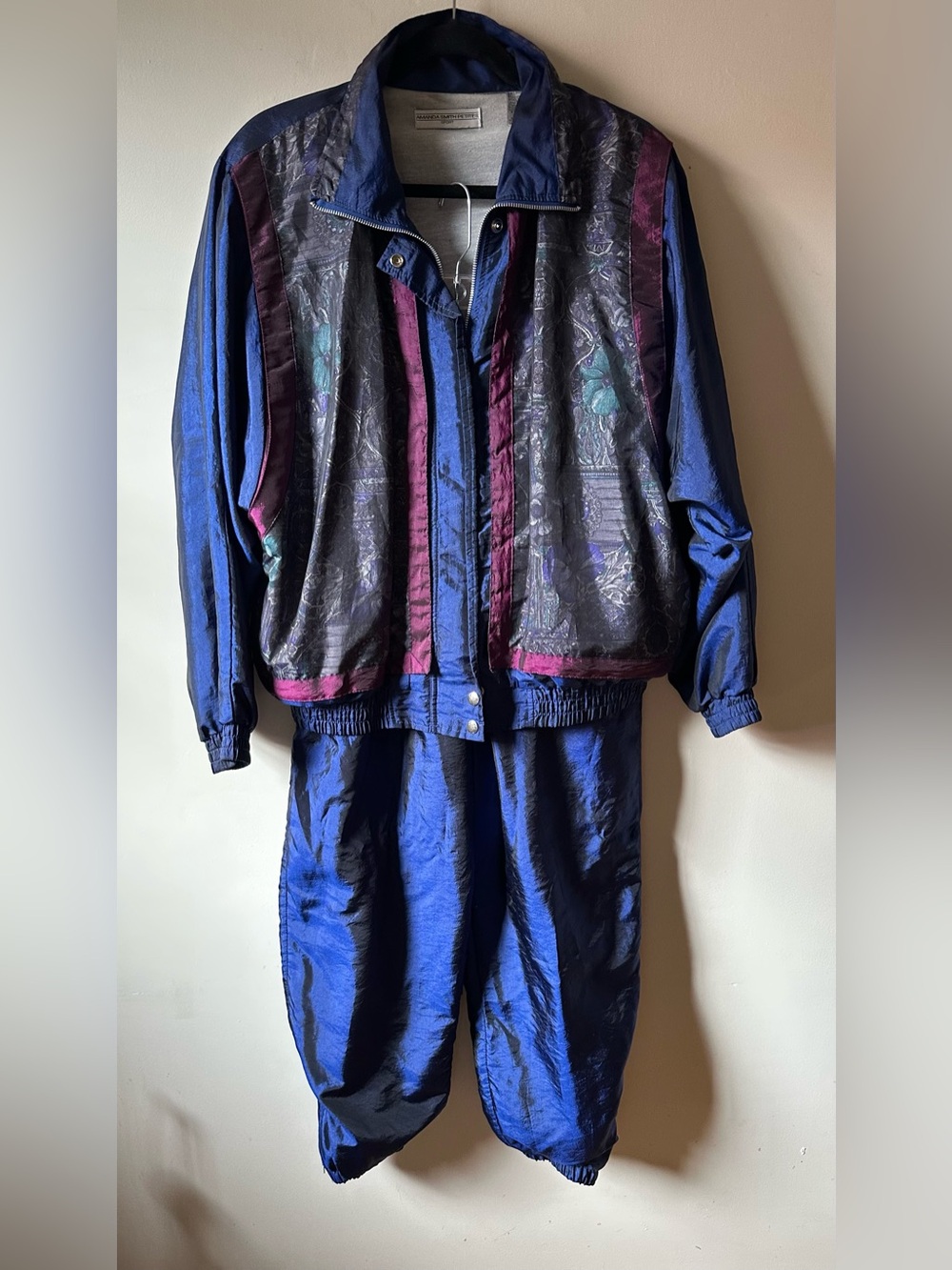 Vintage 80s 90s Amanda Smith Petites Sport Nylon Purple Tracksuit